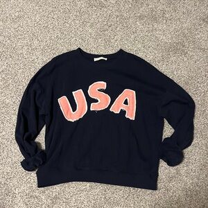 By Together Navy and Red USA Women's Sweater
